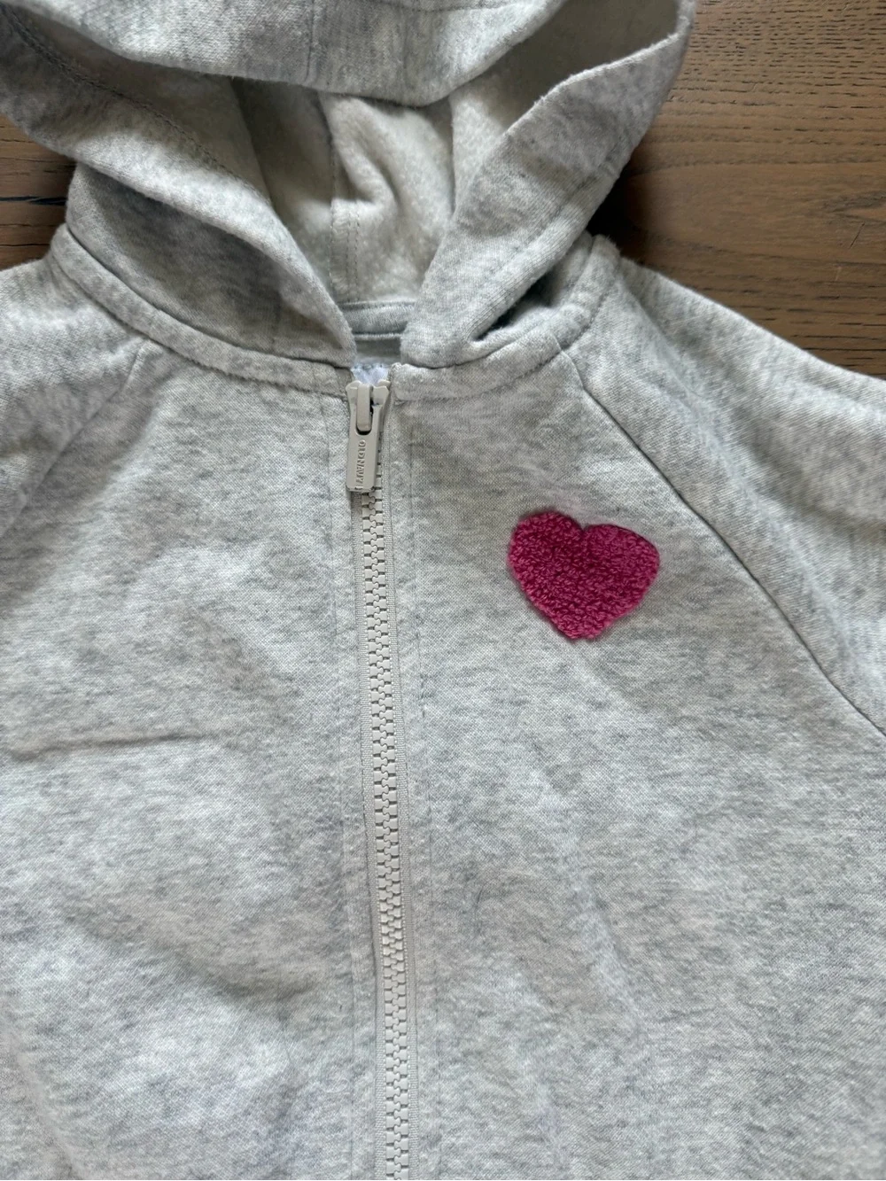 Old Navy Toddler Girls Heart Zip-Up Hoodie 2T Gray Fleece